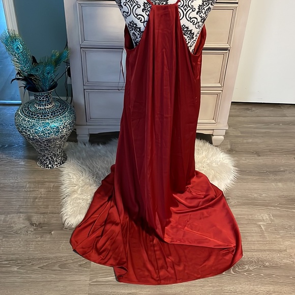 Women’s Tahari, Arthur, S Levine, XL Grecian style dress rust, colored NWT - Picture 5 of 7